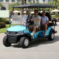 4+2 seater electric golf cart 60V lithium battery 5KW AC motor classic design